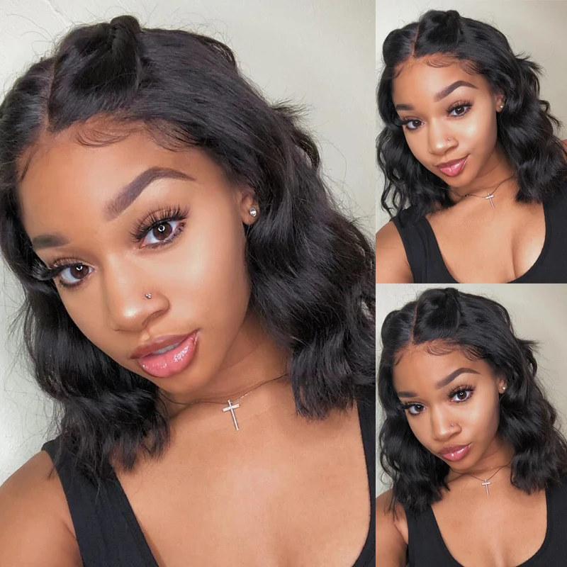 Glueless 150% Density Short Bob Body Wave Black 13x4Lace Front Human Hair Wig For Women With Babyhair Preplucked Brazilian Remy
Glueless 150% Density Short Bob Body Wave Black 13x4Lace Front Human Hair Wig For Women With Babyhair Preplucked Brazilian Remy