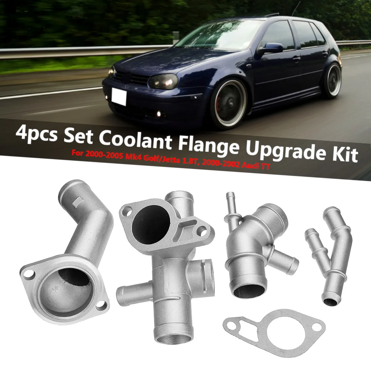 4PCS Aluminum Coolant Flange Upgrade Kit For VW MK4 Golf Jetta GLI GTI 337 1.8T 2000-2003 2004 2005 For Audi TT 2000 2001 2002
4PCS Aluminum Coolant Flange Upgrade Kit For VW MK4 Golf Jetta GLI GTI 337 1.8T 2000-2003 2004 2005 For Audi TT 2000 2001 2002