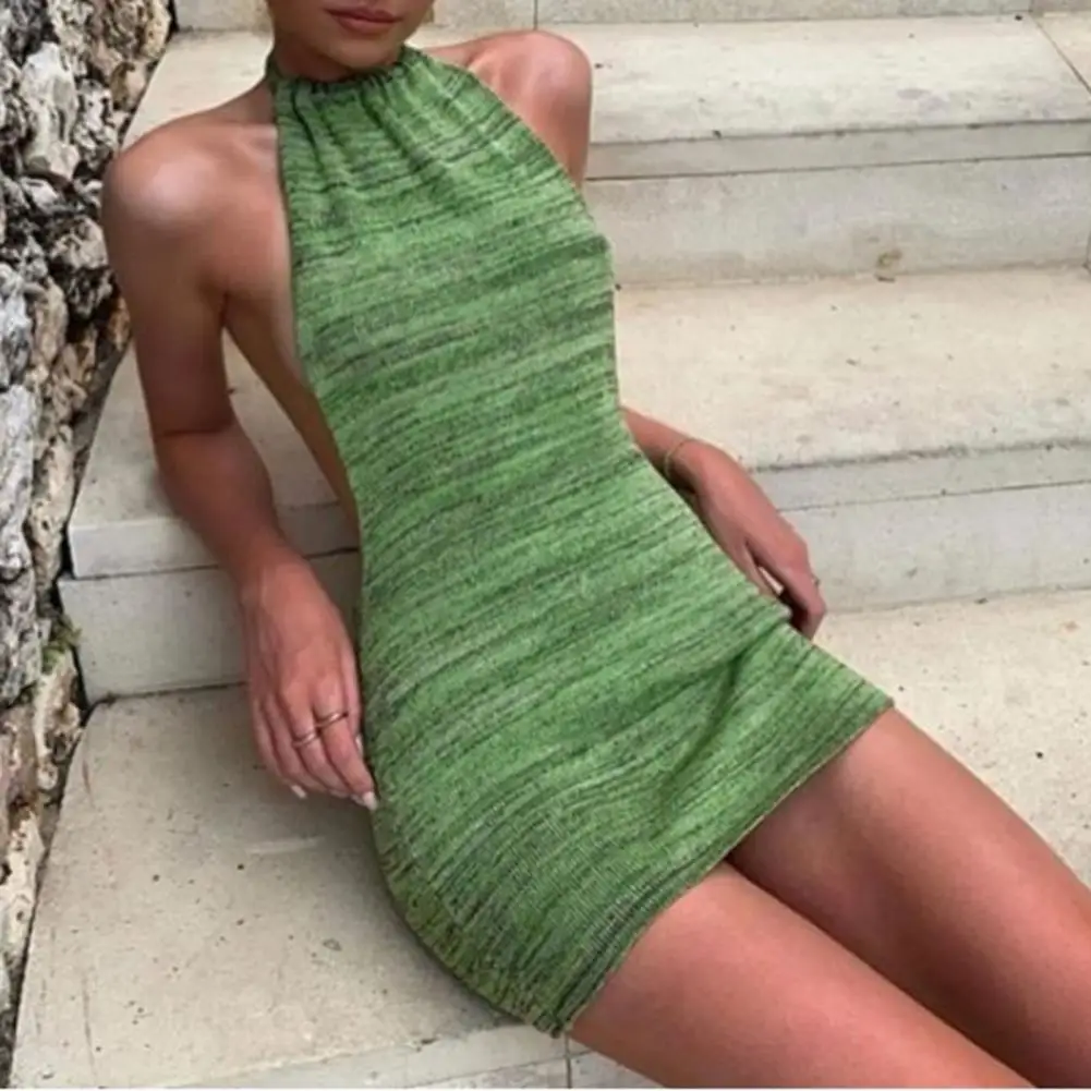 2021 Women Dress Sleeveless Bodycon Cotton Blend Solid Color Halter Backless Mini Dress for Party Daily Wear Or Travel
2021 Women Dress Sleeveless Bodycon Cotton Blend Solid Color Halter Backless Mini Dress for Party Daily Wear Or Travel