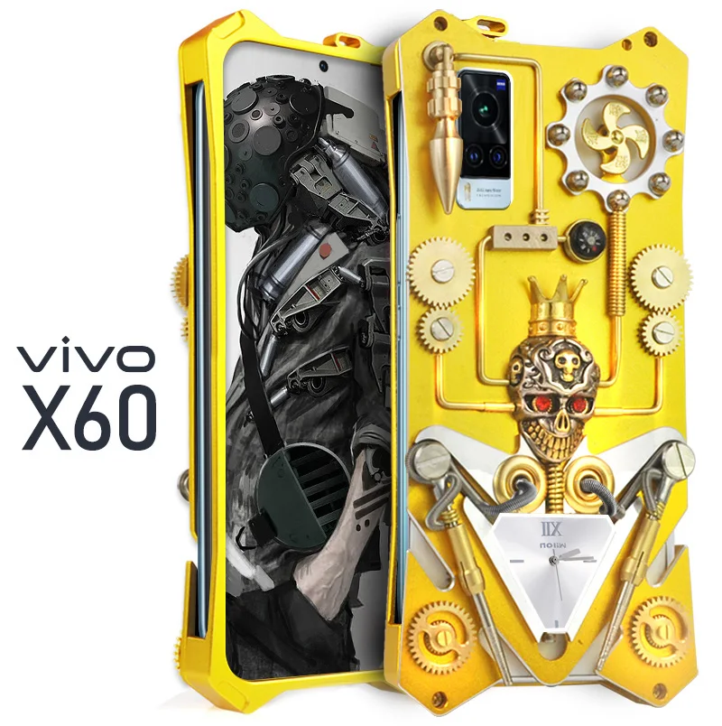 Original Zimon Luxury Armor Metal Aluminum Phone Cover For Vivo X60 Case Mechanical Gear Purely Handmade Skull Phone Shell
Original Zimon Luxury Armor Metal Aluminum Phone Cover For Vivo X60 Case Mechanical Gear Purely Handmade Skull Phone Shell