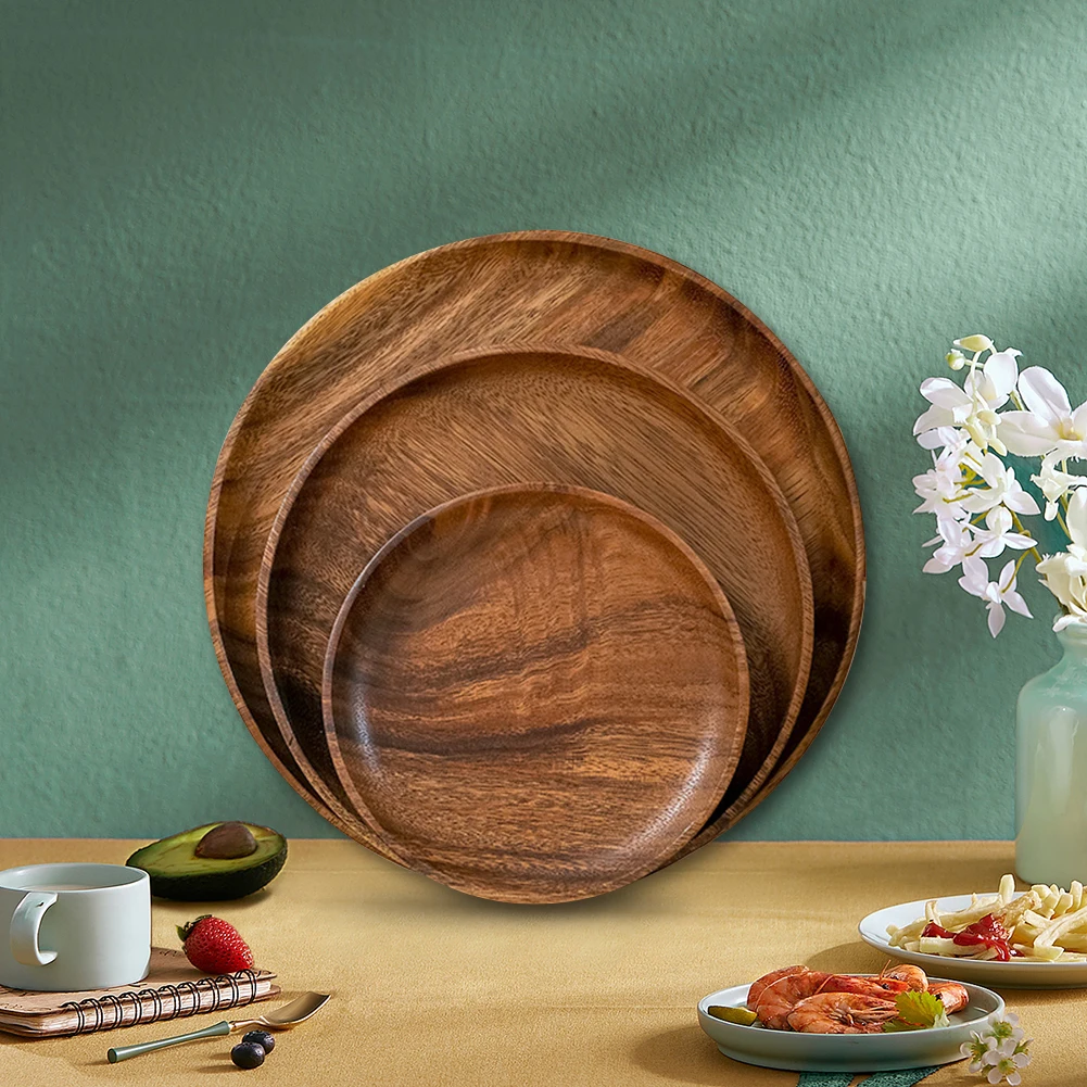 Acacia Wood Dinner Plates Unbreakable Round Wood Plates for Fruits Dishes Snacks Dessert Serving Tray Tableware 10.5-24 cm
Acacia Wood Dinner Plates Unbreakable Round Wood Plates for Fruits Dishes Snacks Dessert Serving Tray Tableware 10.5-24 cm