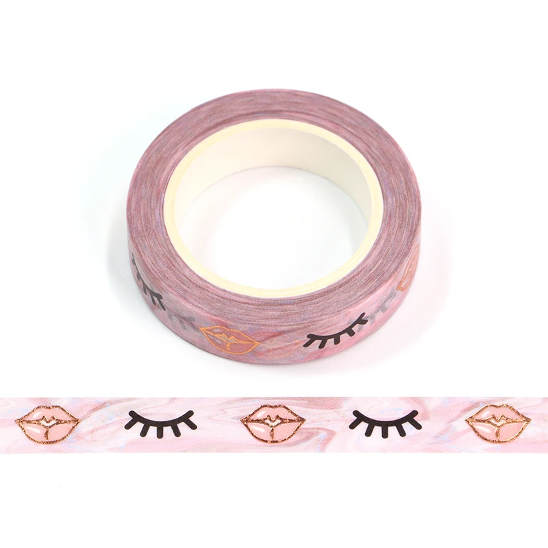 1PC 10MM*10M Foil Romantic Shy eyes Lips Pink Decorative Washi Tape DIY Scrapbooking Masking Tape School Office Supply
1PC 10MM*10M Foil Romantic Shy eyes Lips Pink Decorative Washi Tape DIY Scrapbooking Masking Tape School Office Supply