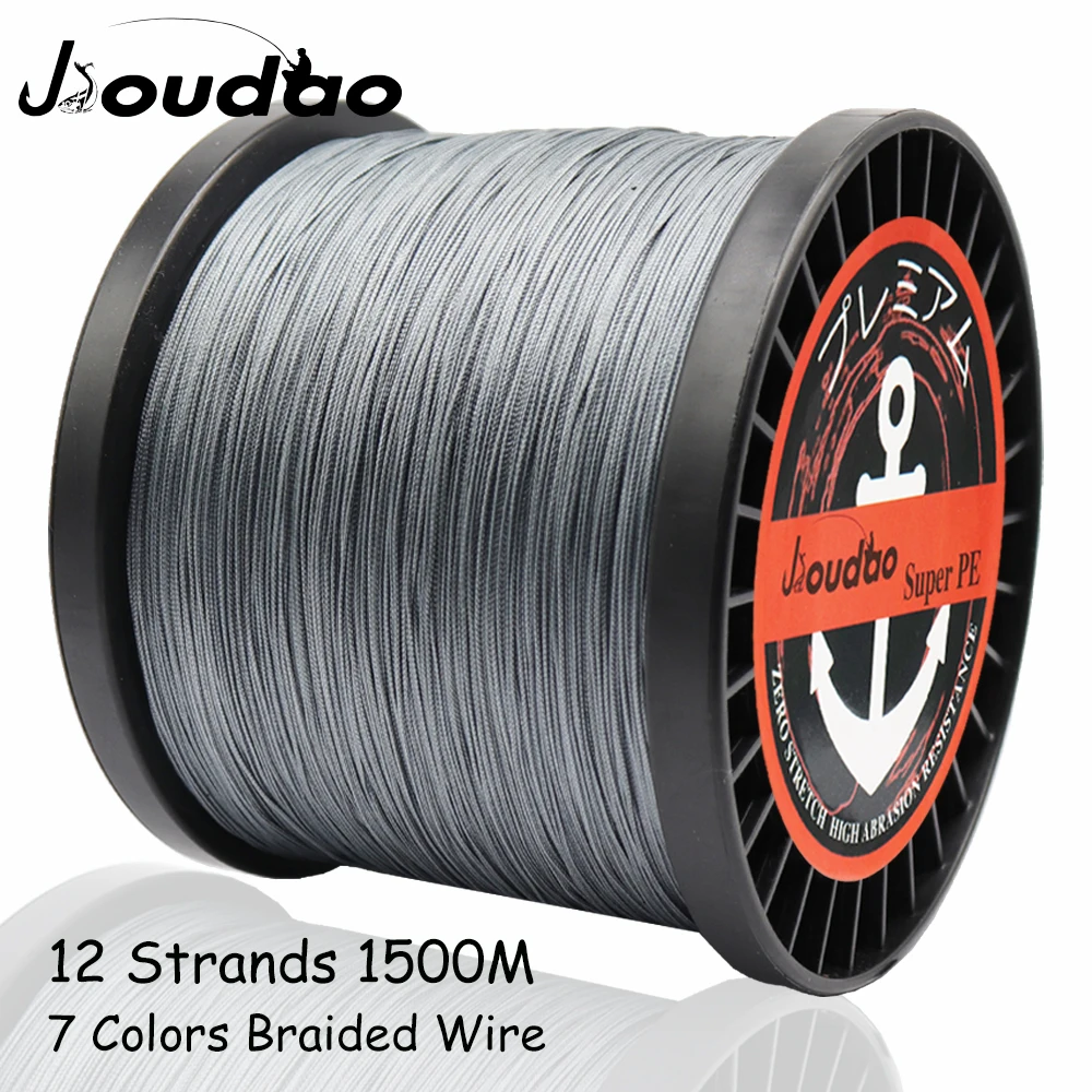 Jioudao 12 нитей 1500 м Улучшенная плетеная леска из полиэтилена японская многоцветная