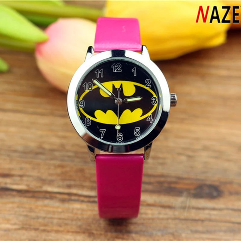 Детские часы с рисунками из мультфильмов Бэтмен супер герой аниме светящиеся