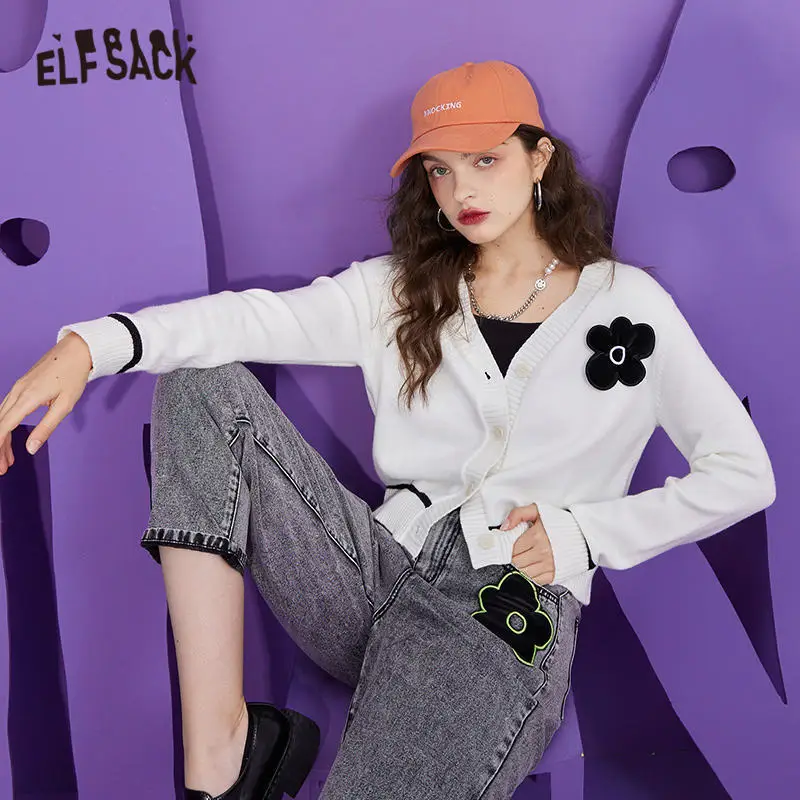 ELFSACK Solid Chic Floral Single Breasted Knit Casual Women Cardigan 2021 Autumn Vintage Full Sleeve Sweety Daily Top
ELFSACK Solid Chic Floral Single Breasted Knit Casual Women Cardigan 2021 Autumn Vintage Full Sleeve Sweety Daily Top