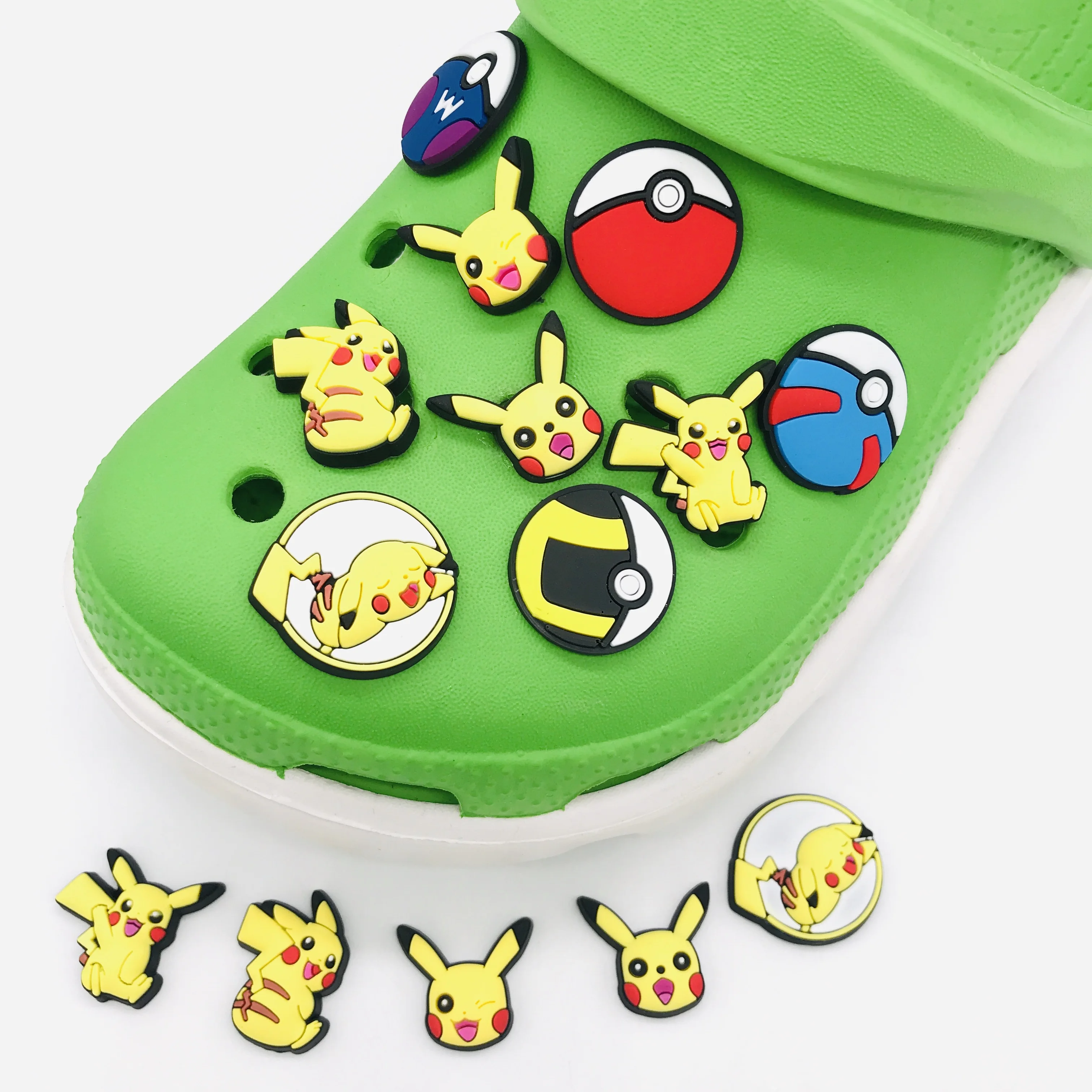 1 шт. Crocs Подвески Аксессуары для покемона обувь милая Аниме Пикачу украшение из