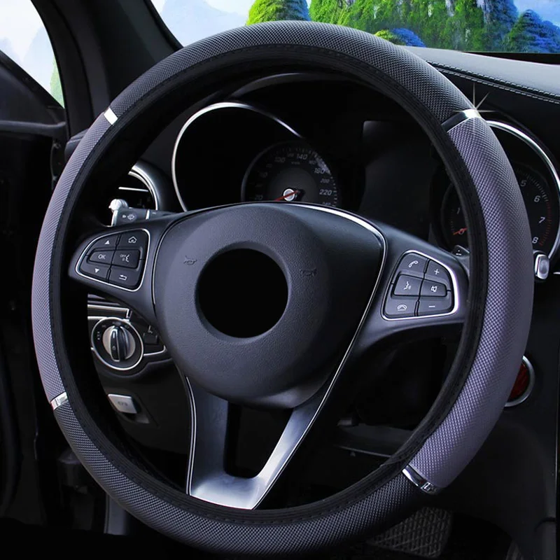 1 Pcs Car Steering Wheel Cover Foamed Leather Protector Black Anti-Skid Cover 37-38CM Universal Car Interior Accessories
1 Pcs Car Steering Wheel Cover Foamed Leather Protector Black Anti-Skid Cover 37-38CM Universal Car Interior Accessories