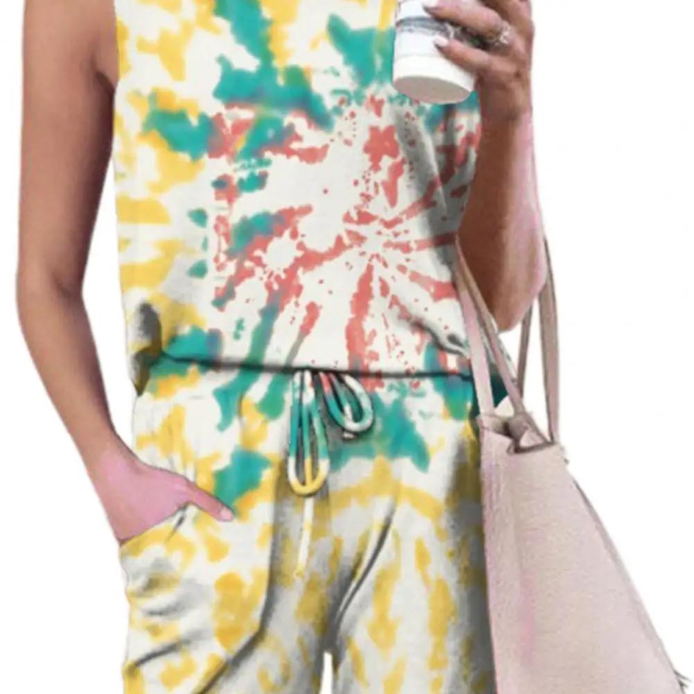 2021 Women Outfit O Neck Tank Top Drawstring Pants Two Pieces Set Tie Dye Vest Pants Tracksuit for Spring/Summer
2021 Women Outfit O Neck Tank Top Drawstring Pants Two Pieces Set Tie Dye Vest Pants Tracksuit for Spring/Summer