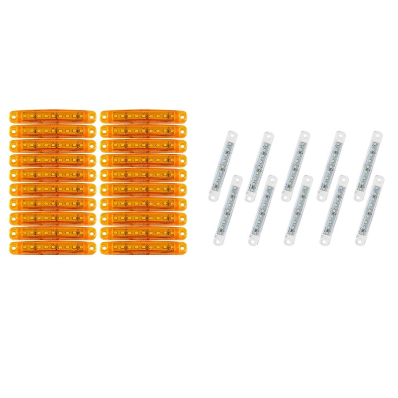 10-Pack 12V 9 LED Side Marker Lights Car External Lights White & 20Pcs Durable Amber 9-LED Trailer Light Rear Side Lamp
10-Pack 12V 9 LED Side Marker Lights Car External Lights White & 20Pcs Durable Amber 9-LED Trailer Light Rear Side Lamp
