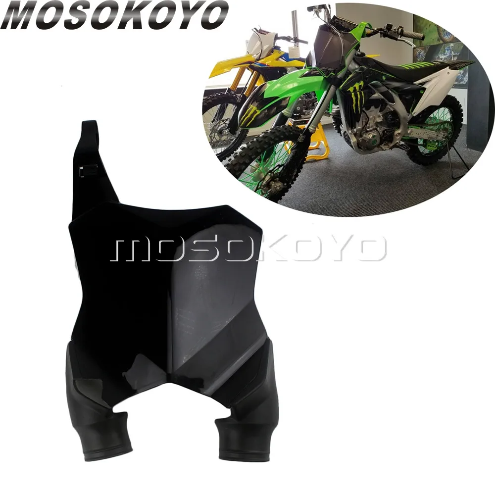 Передняя пластиковая табличка с номером для мотокросса черная Kawasaki KX250F KX450F KXF
