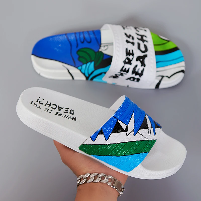 Graffiti Men Summer Beach Slipper Comfortable Home Slippers Non-slip Bathroom Platform Slides Male Colorful Indoor Flip Flops 45
Graffiti Men Summer Beach Slipper Comfortable Home Slippers Non-slip Bathroom Platform Slides Male Colorful Indoor Flip Flops 45
