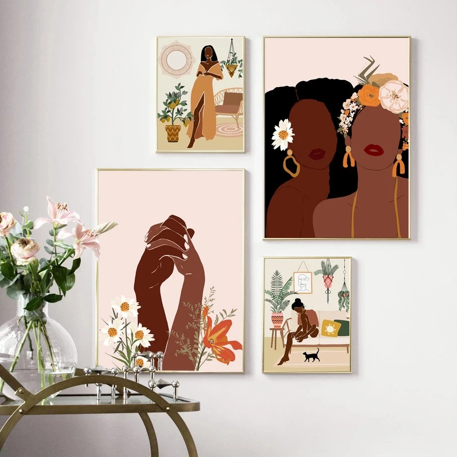 Abstract Wall Art Canvas Painting Black Girl Posters Flower Print Leaves Paintings Nordic Wall Pictures Bedroom Decoration
Abstract Wall Art Canvas Painting Black Girl Posters Flower Print Leaves Paintings Nordic Wall Pictures Bedroom Decoration