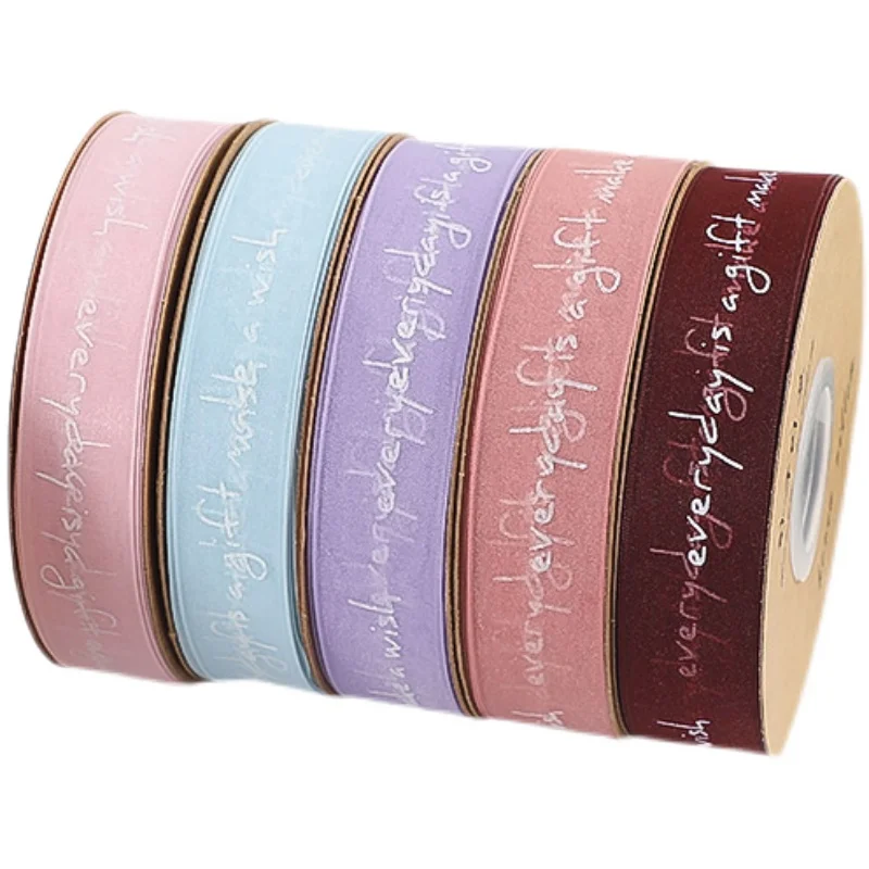 2.5CM*20y/roll English Alphabet Snow Yarn Ribbon Flower Bouquet Decoration Flowers Gifts Wrapping Ribbon Cake Package
2.5CM*20y/roll English Alphabet Snow Yarn Ribbon Flower Bouquet Decoration Flowers Gifts Wrapping Ribbon Cake Package