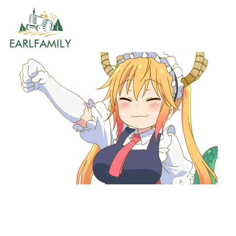 

EARLFAMILY 13cm x 8.7cm for Tohru Miss Kobayashi's Dragon Maid Car Stickers Anime Waterproof Decals Scratch-Proof Car Styling