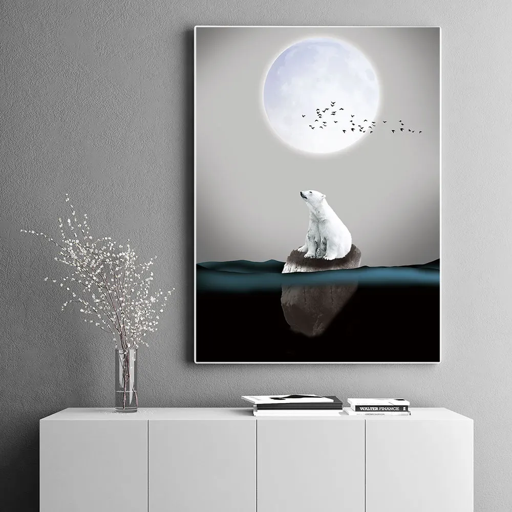 Lonely Polar Bear Wall Art Canvas Posters and Prints Minimalist Animal Paintings Wall Picture for Living Rooms Modern Decor
Lonely Polar Bear Wall Art Canvas Posters and Prints Minimalist Animal Paintings Wall Picture for Living Rooms Modern Decor