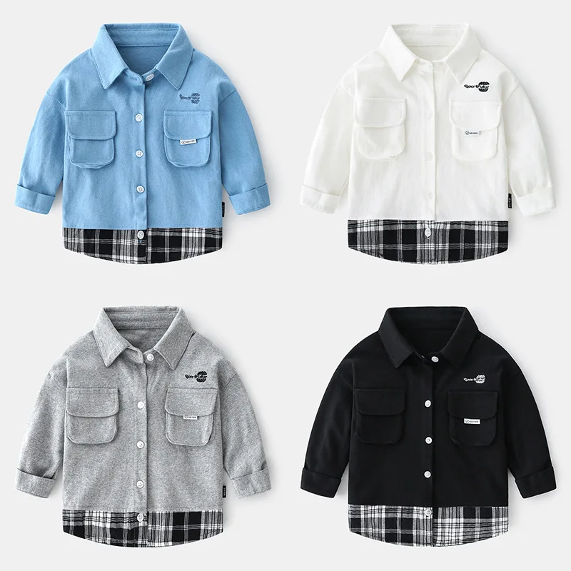 Baby Boy Long Sleeve Shirt Autumn 2020 New Baby Fake Two Pieces Blouse Baby Boy Plaid Shirt Top
Baby Boy Long Sleeve Shirt Autumn 2020 New Baby Fake Two Pieces Blouse Baby Boy Plaid Shirt Top