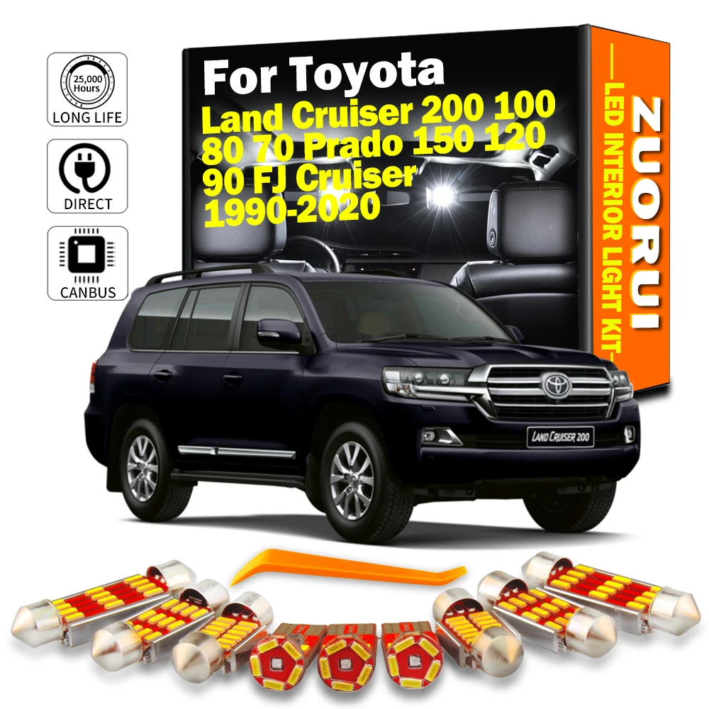 ZUORUI Canbus LED Interior Dome Light Kit For Toyota Land Cruiser 200 100 80 70 Prado 150 120 90 FJ Cruiser 1990-2020 Led Bulbs
ZUORUI Canbus LED Interior Dome Light Kit For Toyota Land Cruiser 200 100 80 70 Prado 150 120 90 FJ Cruiser 1990-2020 Led Bulbs