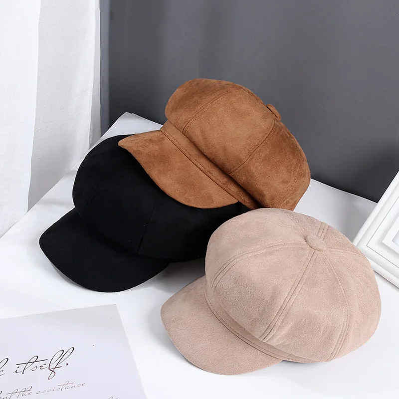 Vintage Peaked Cap Korean Style Women Sunscreen Domed Fall Winter Outdoor All-match Windproof Pure Color Accessories Peaked Cap
Vintage Peaked Cap Korean Style Women Sunscreen Domed Fall Winter Outdoor All-match Windproof Pure Color Accessories Peaked Cap