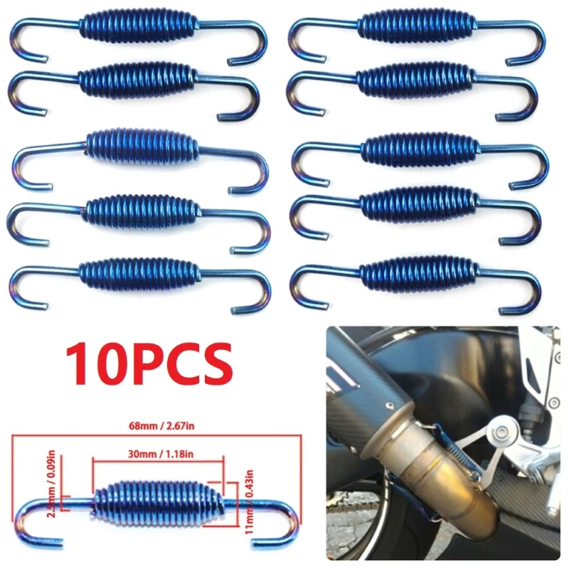 10PCS Blue Universal Motorcycle Exhaust System Springs Fully Rotatable Stainless Steel Springs Hooks
10PCS Blue Universal Motorcycle Exhaust System Springs Fully Rotatable Stainless Steel Springs Hooks