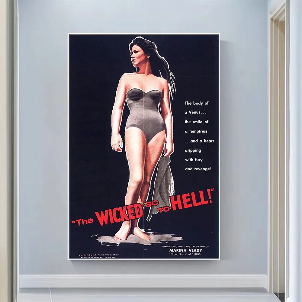 

V2216 The Bad Go to Hell Винтаж, классическое кино ткань HD постер Искусство украшение для дома подарок