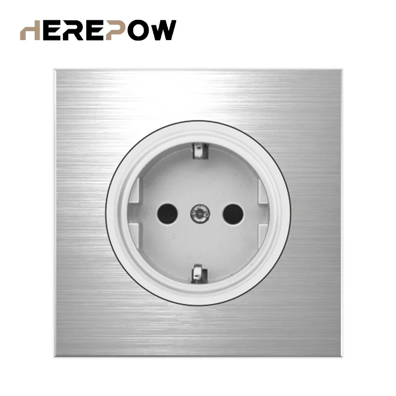 Herepow Luxurious Black Aluminum Panel 16A EU Standard Wall Power Socket Outlet Grounded With Child Protective Lock
Herepow Luxurious Black Aluminum Panel 16A EU Standard Wall Power Socket Outlet Grounded With Child Protective Lock