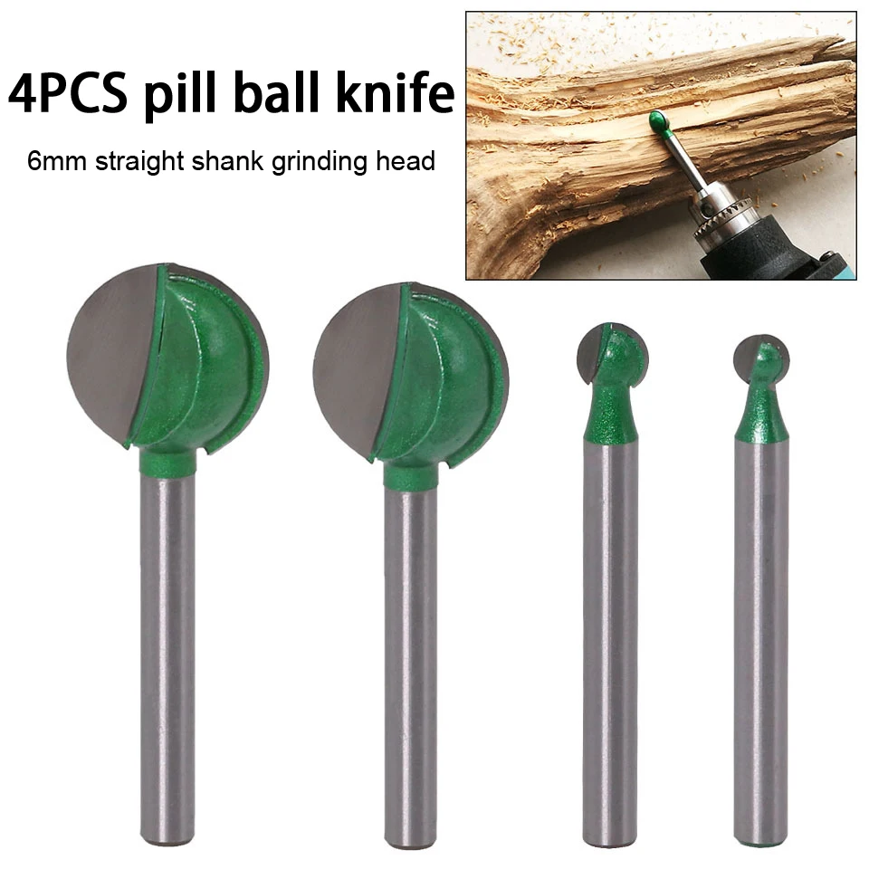 Set of 4 6MM Shank Milling Cutter Bit Router Bit Set End Mill Round Solid Radius Core Milling Bit for Wood Carving B2Cshop
Set of 4 6MM Shank Milling Cutter Bit Router Bit Set End Mill Round Solid Radius Core Milling Bit for Wood Carving B2Cshop