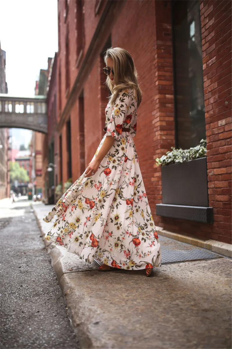 Fashion Women Summer Boho Floral Print Dress Ladies Long Sleeve Loose Summer Party Holiday Beach Slit Spilt Dress
Fashion Women Summer Boho Floral Print Dress Ladies Long Sleeve Loose Summer Party Holiday Beach Slit Spilt Dress