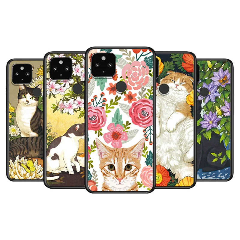 Flower Cat Art Soft TPU Silicone Black Cover For Google Pixel 5 4A 5G 4 XL Phone Case
Flower Cat Art Soft TPU Silicone Black Cover For Google Pixel 5 4A 5G 4 XL Phone Case