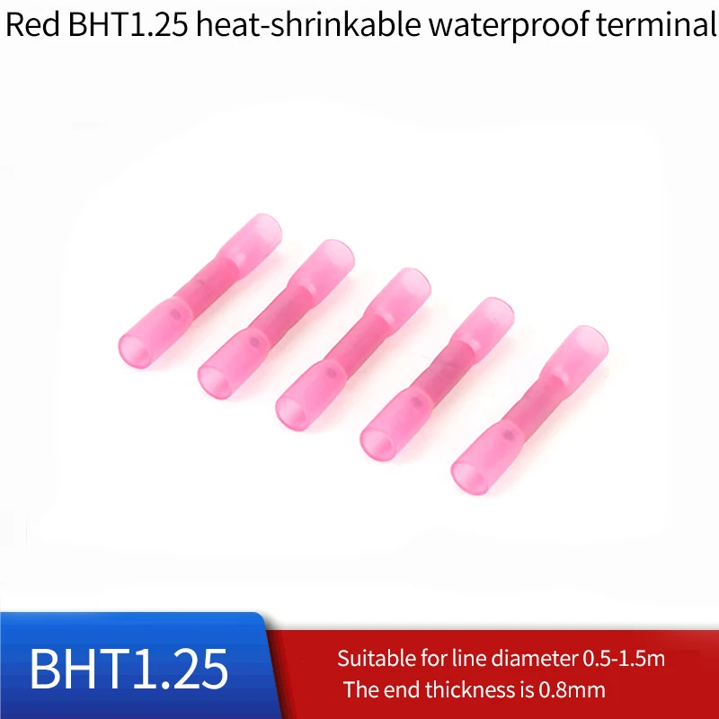 

20/30/50Pcs Heat Shrink Butt Wire Connectors AWG 22-16 0.5-1.5mm2 red Waterproof Insulated Automobile Wire Cable Terminals