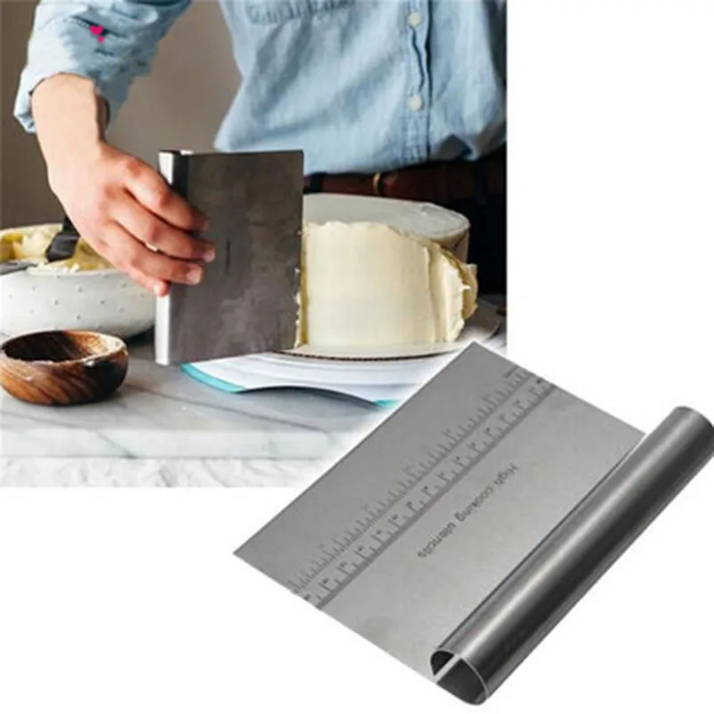 Stainless Steel Cake Scraper Pastry Cutters Baking Cake Cooking Dough Scraper Fondant Spatulas Edge DIY Baking Decorating Tools
Stainless Steel Cake Scraper Pastry Cutters Baking Cake Cooking Dough Scraper Fondant Spatulas Edge DIY Baking Decorating Tools