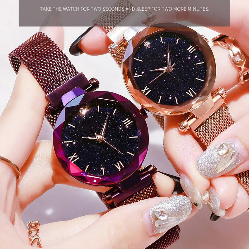 Women's Fashion Starry Sky Watches Magnet Buckle Mesh Belt Diamond Quartz Watch Women Dress Clock relogio feminino
Women's Fashion Starry Sky Watches Magnet Buckle Mesh Belt Diamond Quartz Watch Women Dress Clock relogio feminino