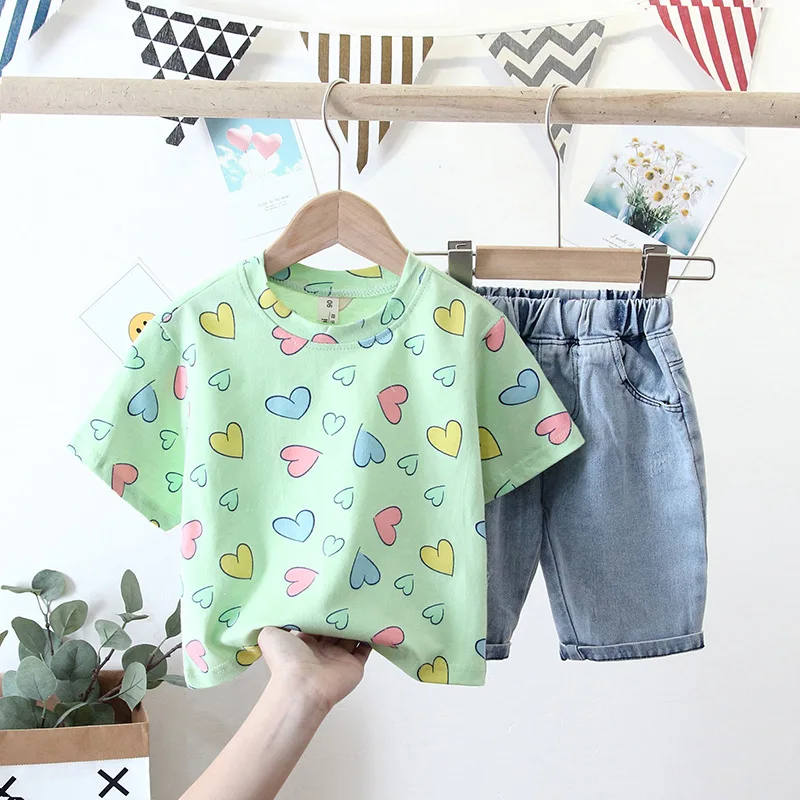 Toddler Girls Clothes Sets Cute Print Summer Sets Boy Girls Clothes Casual T Shirt Denim Pants Fashion Suits For 1-5 Years
Toddler Girls Clothes Sets Cute Print Summer Sets Boy Girls Clothes Casual T Shirt Denim Pants Fashion Suits For 1-5 Years