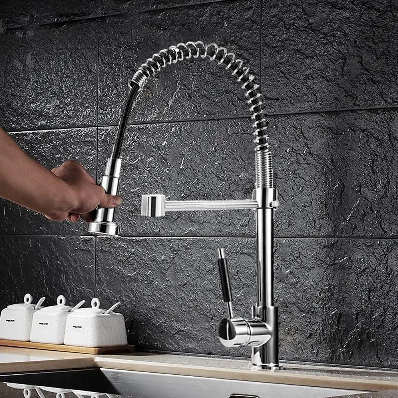 Kitchen Faucets Silver Single Handle Pull Out Kitchen Tap Single Hole Handle Swivel 360 Degree Water Mixer Tap Mixer Tap HWC
Kitchen Faucets Silver Single Handle Pull Out Kitchen Tap Single Hole Handle Swivel 360 Degree Water Mixer Tap Mixer Tap HWC