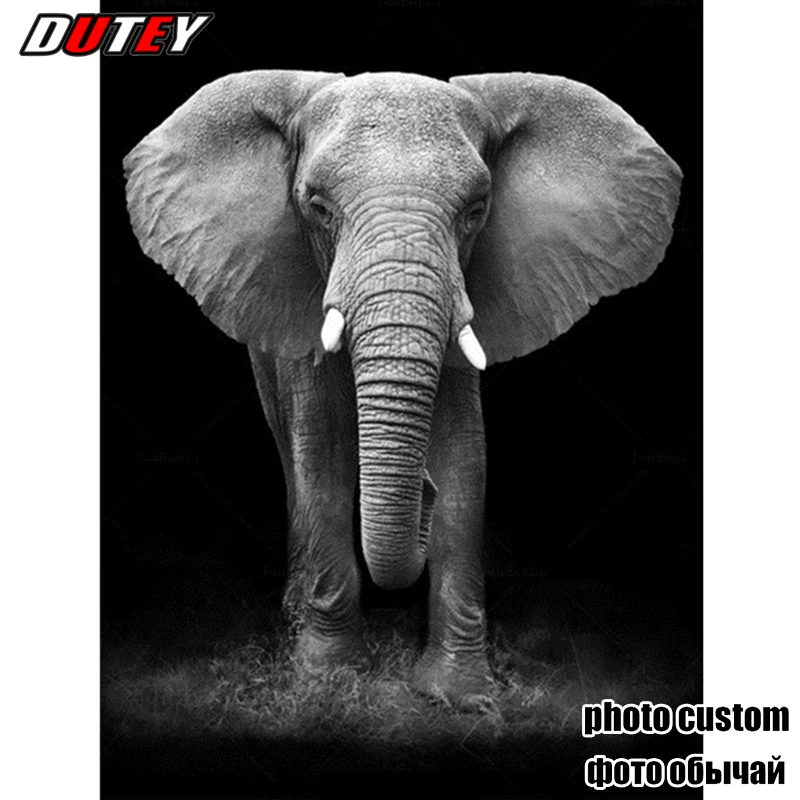Алмазная картина DUTEY 5D "сделай сам", полный квадратный цвет, черно-белый слон, вышивка крестиком, подарок для дома 
Алмазная картина DUTEY 5D "сделай сам", полный квадратный цвет, черно-белый слон, вышивка крестиком, подарок для дома