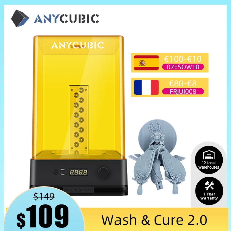 Anycubic Upgrated Wash and Cure 2.0 Machine 2-in-1 UV Resin curing for LCD/SLA Photon Mono X Mars 3d printer Jewelry/Dentistry
Anycubic Upgrated Wash and Cure 2.0 Machine 2-in-1 UV Resin curing for LCD/SLA Photon Mono X Mars 3d printer Jewelry/Dentistry
