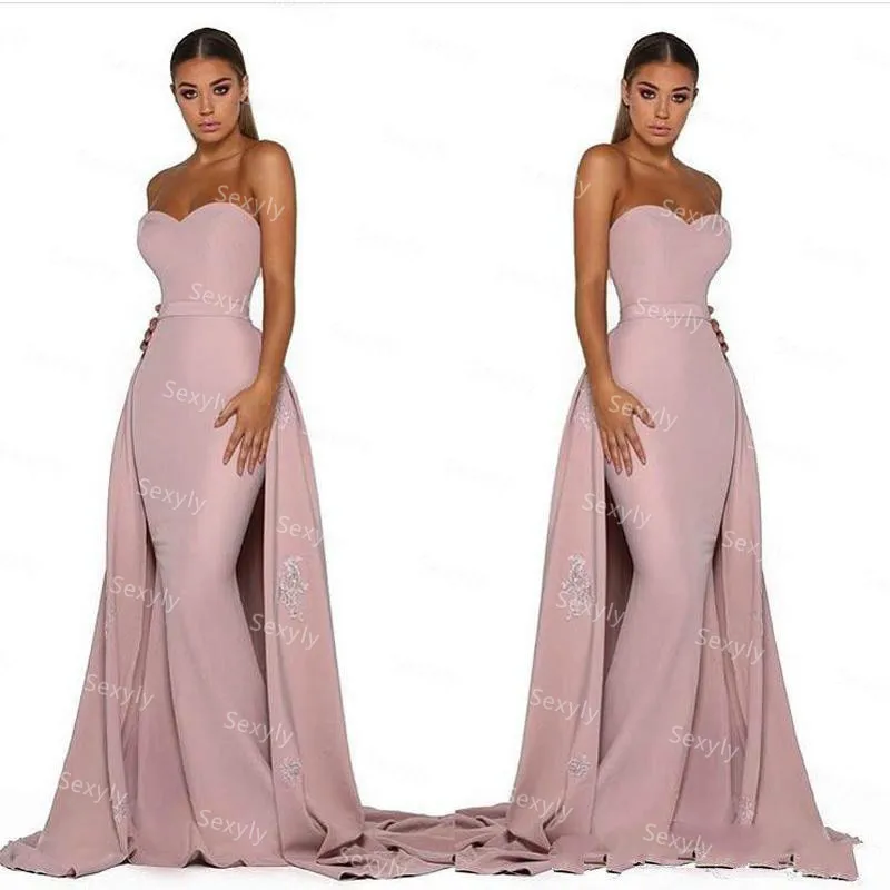 Detachable Train Pink Mermaid Evening Dress 2021 Elegant Sweetheart Dubai Arabic Prom Dresses Satin Long Formal Vestidos De Fies
Detachable Train Pink Mermaid Evening Dress 2021 Elegant Sweetheart Dubai Arabic Prom Dresses Satin Long Formal Vestidos De Fies