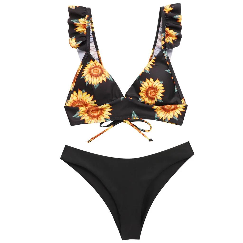 Women Sunflower Ruffle Print Bandage Biquini Two Pieces Bikini Set Summer Beach Swimwear Swimsuit Beachwear Bathing Suit #13
Women Sunflower Ruffle Print Bandage Biquini Two Pieces Bikini Set Summer Beach Swimwear Swimsuit Beachwear Bathing Suit #13