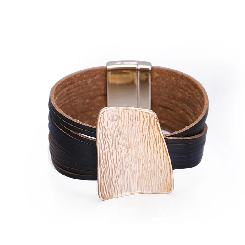 Fashion Multi-layer Cross Bracelet for Women Simple Geometric Stone Grain Iron Sheet Leather Wide Side Bracelet Female Wholesale
Fashion Multi-layer Cross Bracelet for Women Simple Geometric Stone Grain Iron Sheet Leather Wide Side Bracelet Female Wholesale