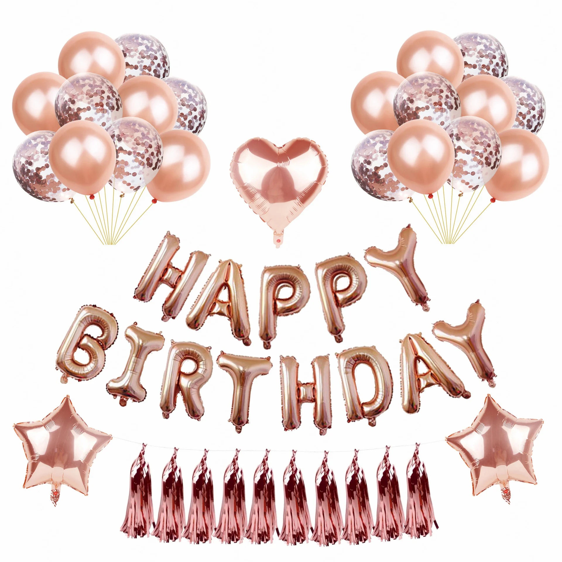 Happy Birthday Balloon Kit Rose Gold Aluminum Foil Balloon Birthday Party Decoration Latex Balloon Anniversary Celebration
Happy Birthday Balloon Kit Rose Gold Aluminum Foil Balloon Birthday Party Decoration Latex Balloon Anniversary Celebration