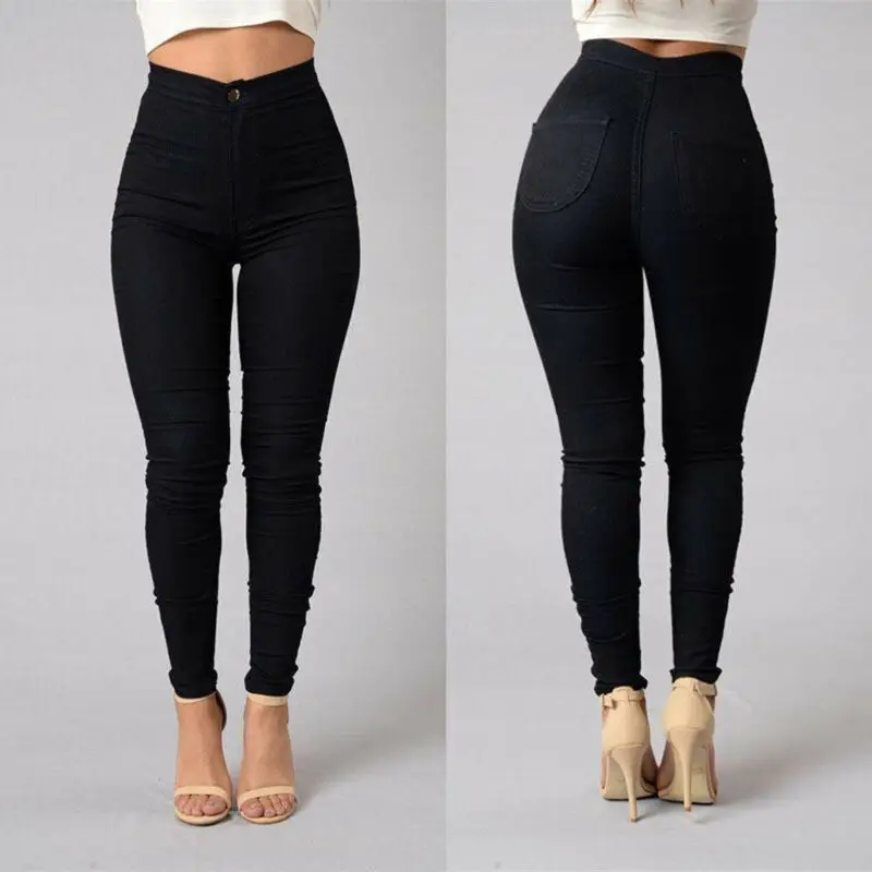 HOT SALE Women Denim Skinny Jeggings Pants High Waist Stretch Jeans Slim Pencil Trousers | Женская одежда