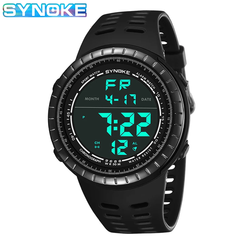 SYNOKE Digital Watch Men Luminous Alarm Clock 50m Swimming Waterproof Watches Sports Fitness Watch Male Compass Military Watch
SYNOKE Digital Watch Men Luminous Alarm Clock 50m Swimming Waterproof Watches Sports Fitness Watch Male Compass Military Watch