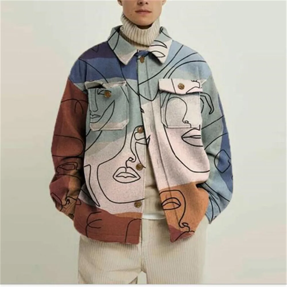 Spring Autumn Lapel Trend Men's 2021 Spring New Printing Youth Jacket Outerwear Coats
Spring Autumn Lapel Trend Men's 2021 Spring New Printing Youth Jacket Outerwear Coats