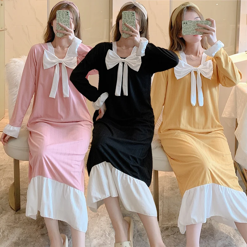 2021 Autumn Plus Size Sweet Princess Long Sleeve Nightgowns for Women Long Dress Sleepwear Night Gown Homewear Nightdress Nighty
2021 Autumn Plus Size Sweet Princess Long Sleeve Nightgowns for Women Long Dress Sleepwear Night Gown Homewear Nightdress Nighty