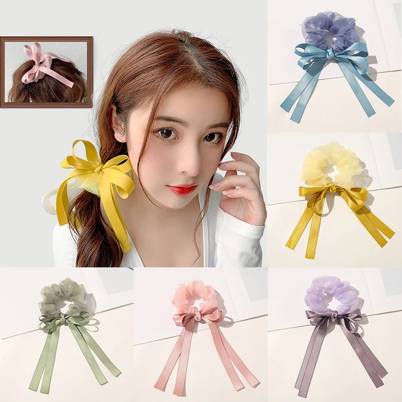 New Korean Organza Hair Rope Bow Scrunchies Long Ribbon Elastic Hair Bands for women Bow Ties Ponytail Holder Hair accessories
New Korean Organza Hair Rope Bow Scrunchies Long Ribbon Elastic Hair Bands for women Bow Ties Ponytail Holder Hair accessories
