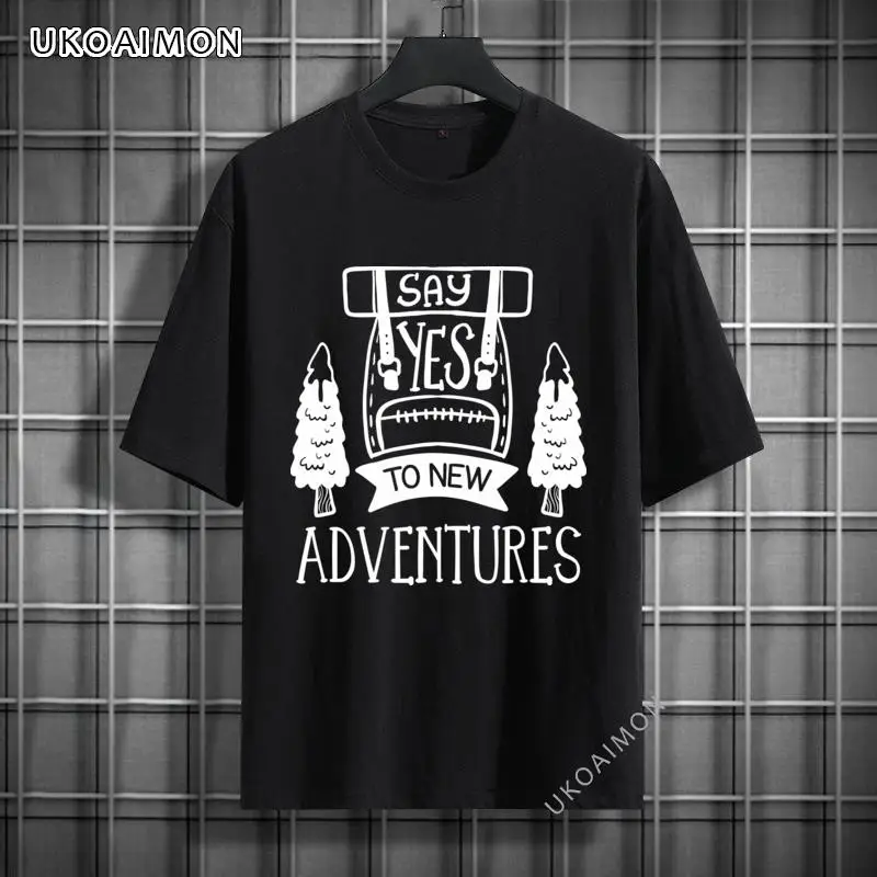 

New Arrival Say Yes To New Adventures Prevalent Plain T-Shirt New Design Newest T Shirts Simple Style Summer Loose Tops Shirt