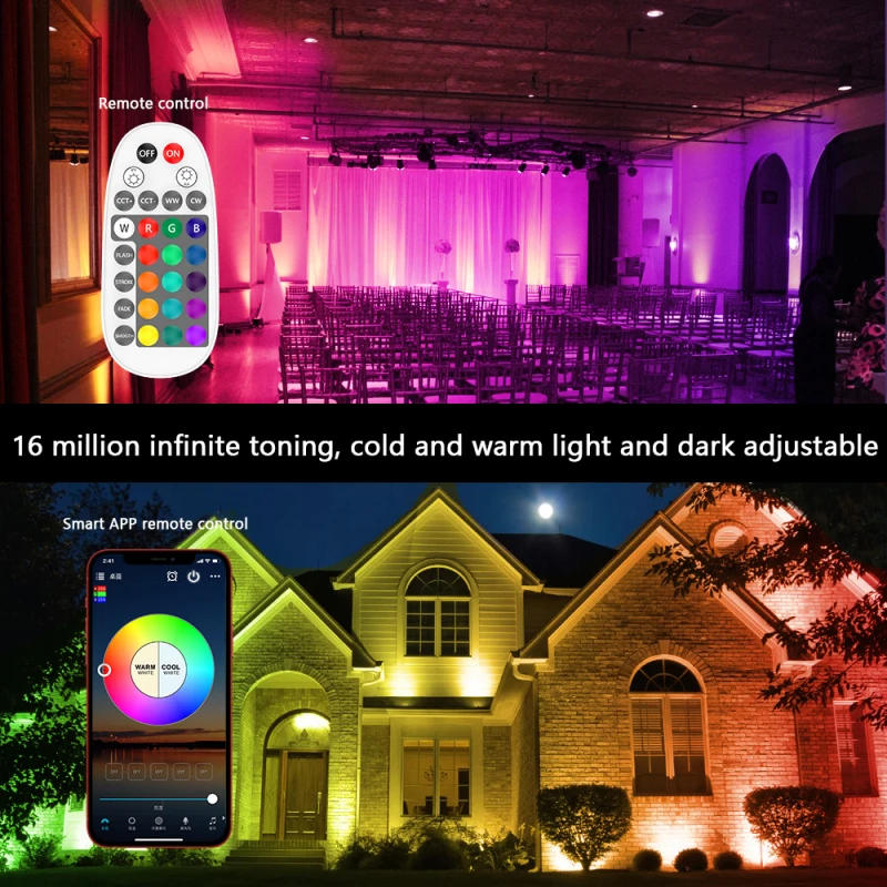 Smart LED Floodlight Outdoor 30W RGBCW Bluetooth Mesh App Control Flood Lights IP65 Waterproof With Controller For Landscape
Smart LED Floodlight Outdoor 30W RGBCW Bluetooth Mesh App Control Flood Lights IP65 Waterproof With Controller For Landscape