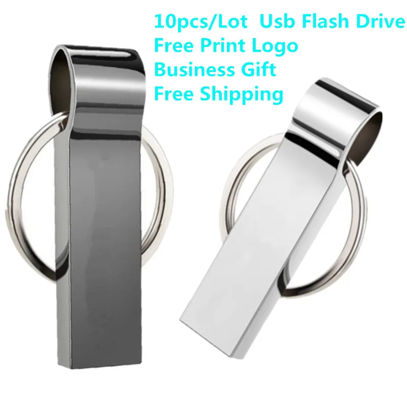 10 шт. металлический USB флеш накопитель Флешка 2 ГБ 512 МБ 256 Мб 128 памяти Usb флешка