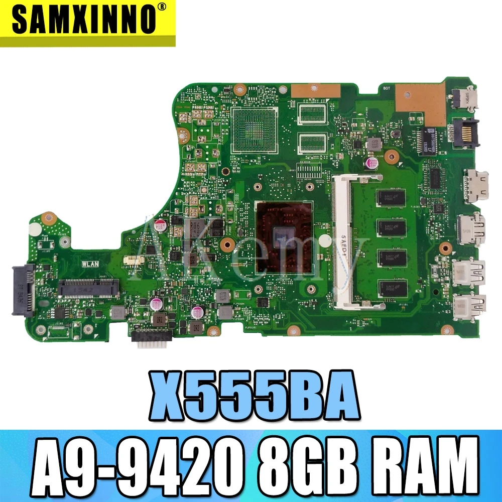 

X555QG материнская плата для For AsusX555QA X555BA X555Q X555B материнская плата для ноутбука X555BA материнская плата Тест ОК A9-9420 8 Гб RAM