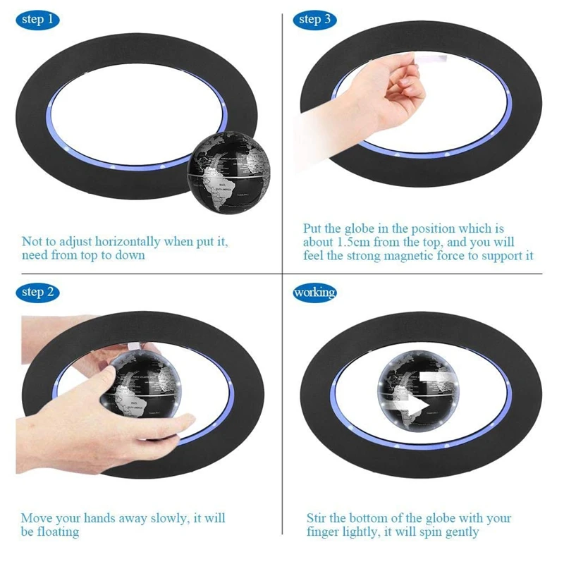 Floating Globe Magnetic Globe World Map Magnetic Levitation Globes Oval-Frame Led English Blue Globe for Kids
Floating Globe Magnetic Globe World Map Magnetic Levitation Globes Oval-Frame Led English Blue Globe for Kids