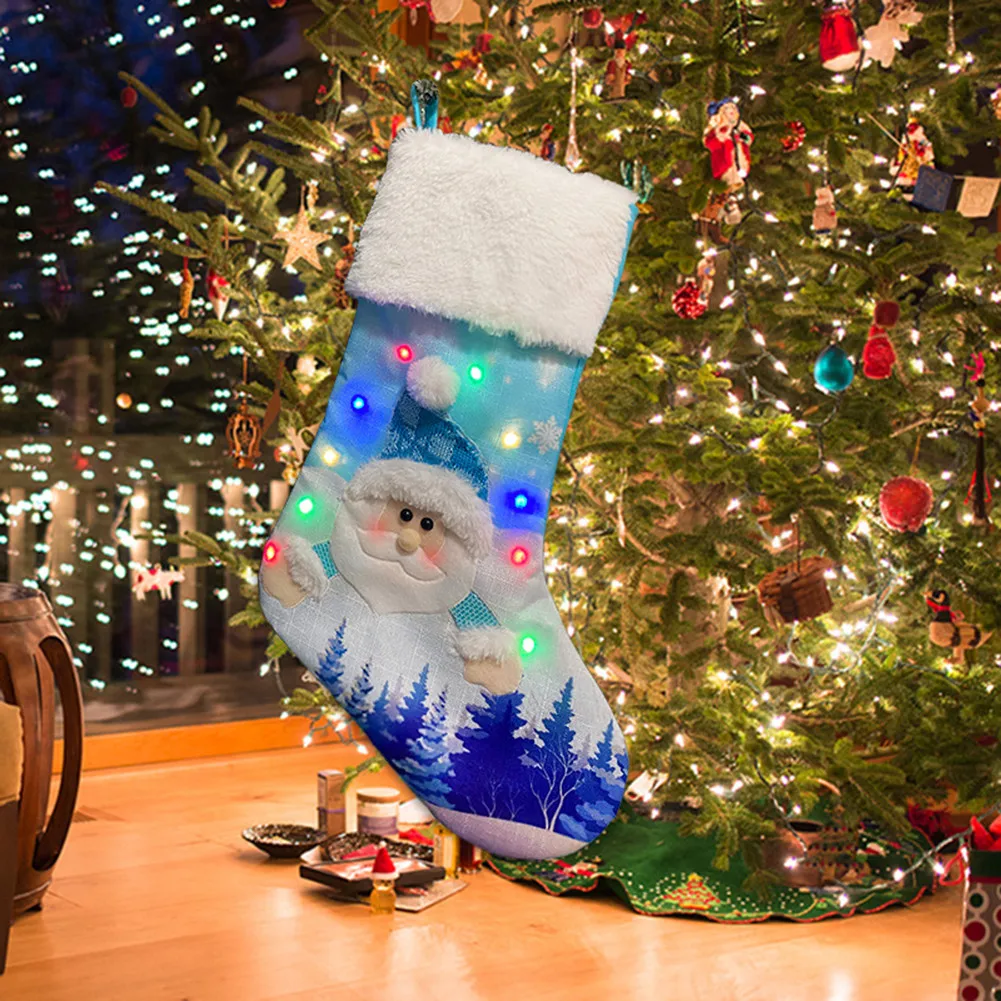 Christmas Stocking With Light Santa Shiny LED Hanging Stocking Xmas Decoration Candy Gift Bag Fireplace Xmas Tree Decoration
Christmas Stocking With Light Santa Shiny LED Hanging Stocking Xmas Decoration Candy Gift Bag Fireplace Xmas Tree Decoration